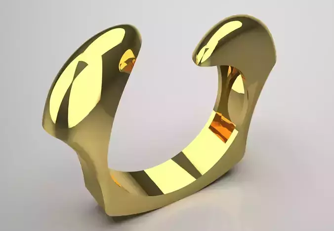 Modern cuff ring with yellow gold model gr0122