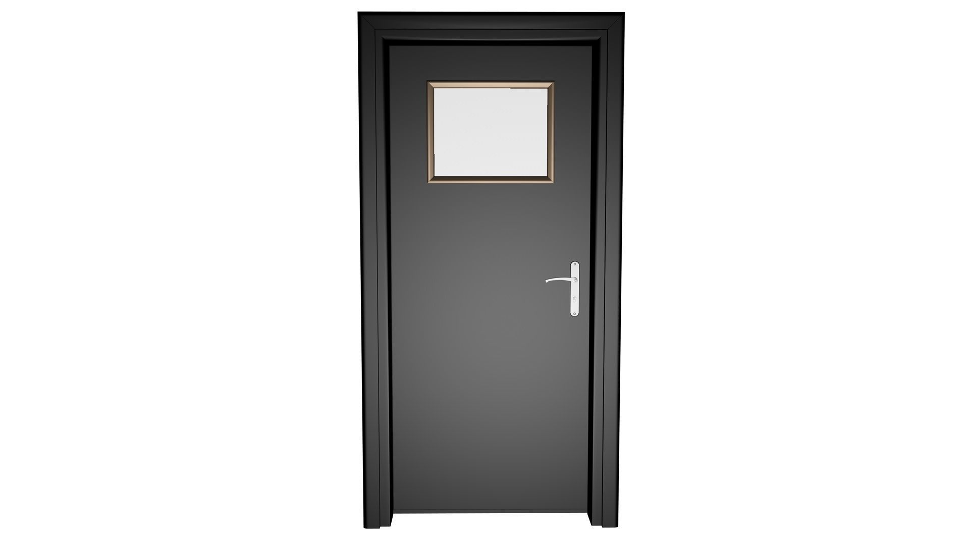 Door with small window Low-poly 3D model_4