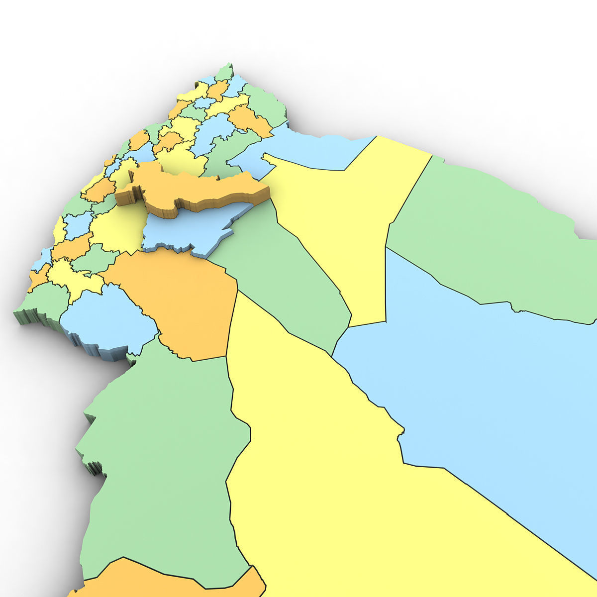 3d Political Map of Algeria 3D model_5