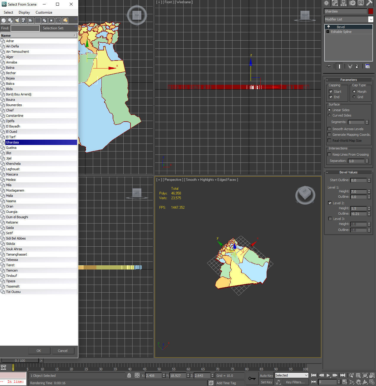 3d Political Map of Algeria 3D model_8