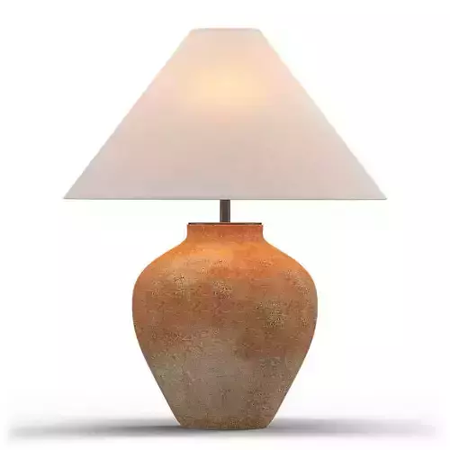 Corfu Terracotta Table Lamp Taper Shade