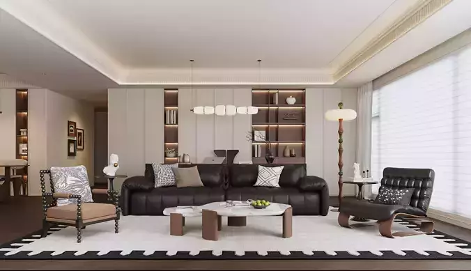 Indoor Scene Living Room Dining Room 3D model