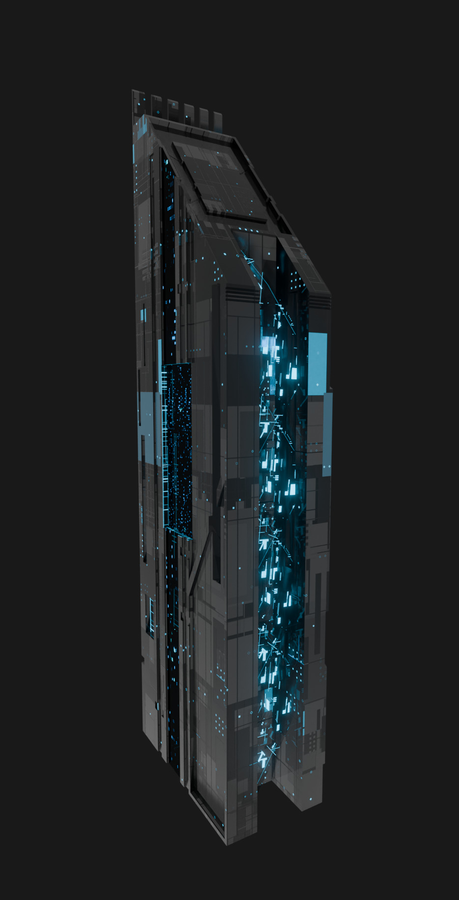 Cyberpunk Scifi Building collection Low-poly 3D model_13