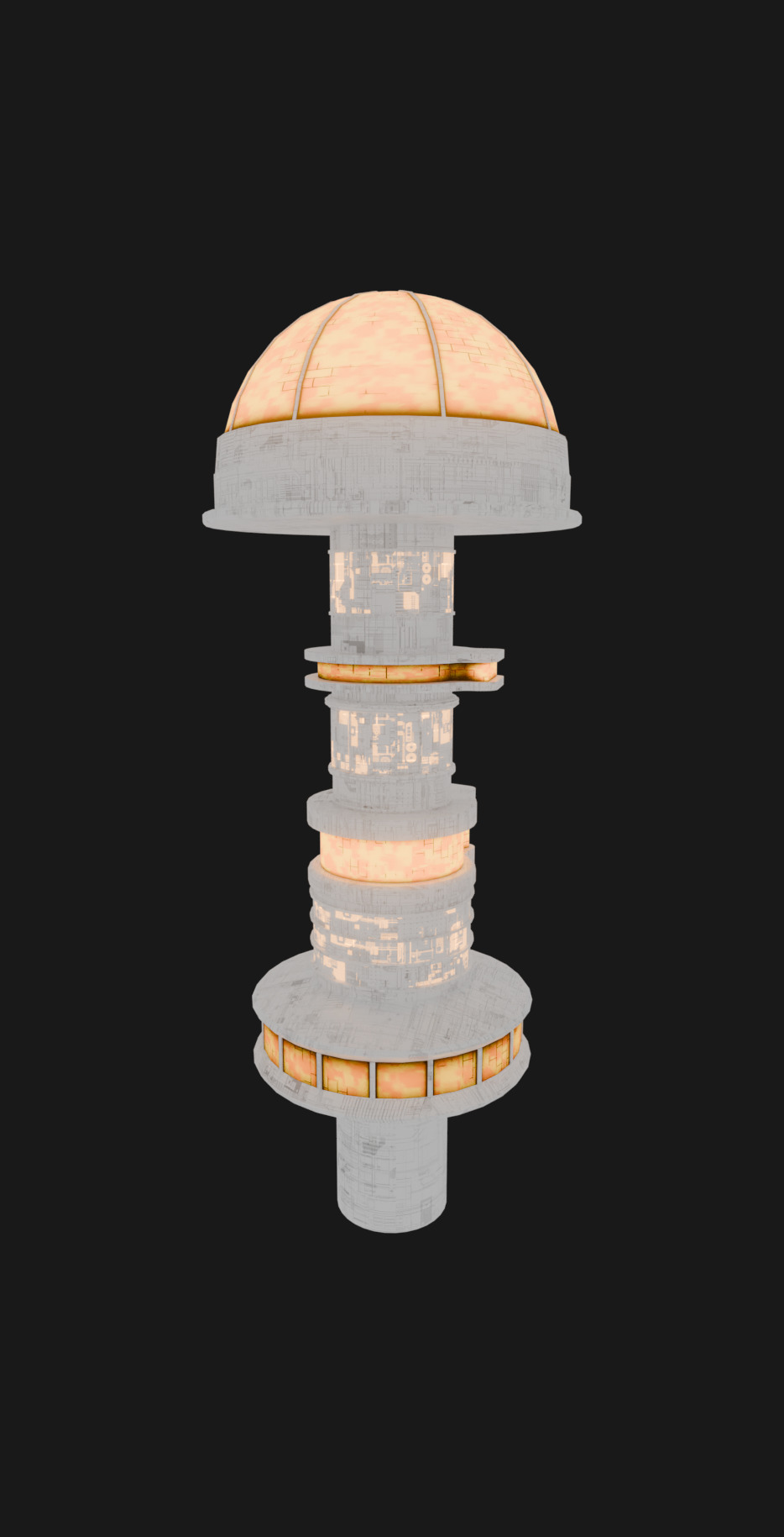 Cyberpunk Scifi Building collection Low-poly 3D model_8