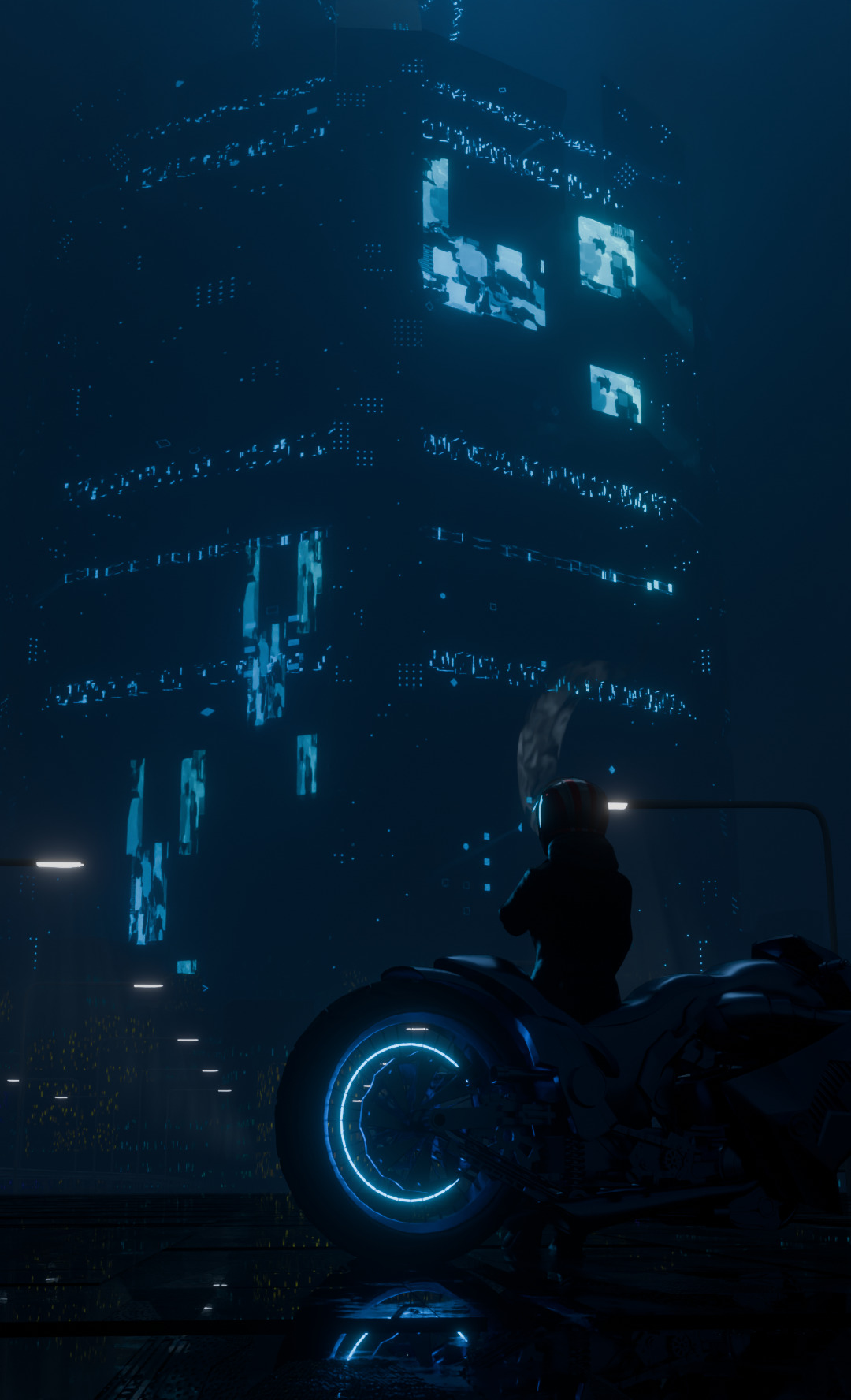 Cyberpunk Scifi Building collection Low-poly 3D model_3