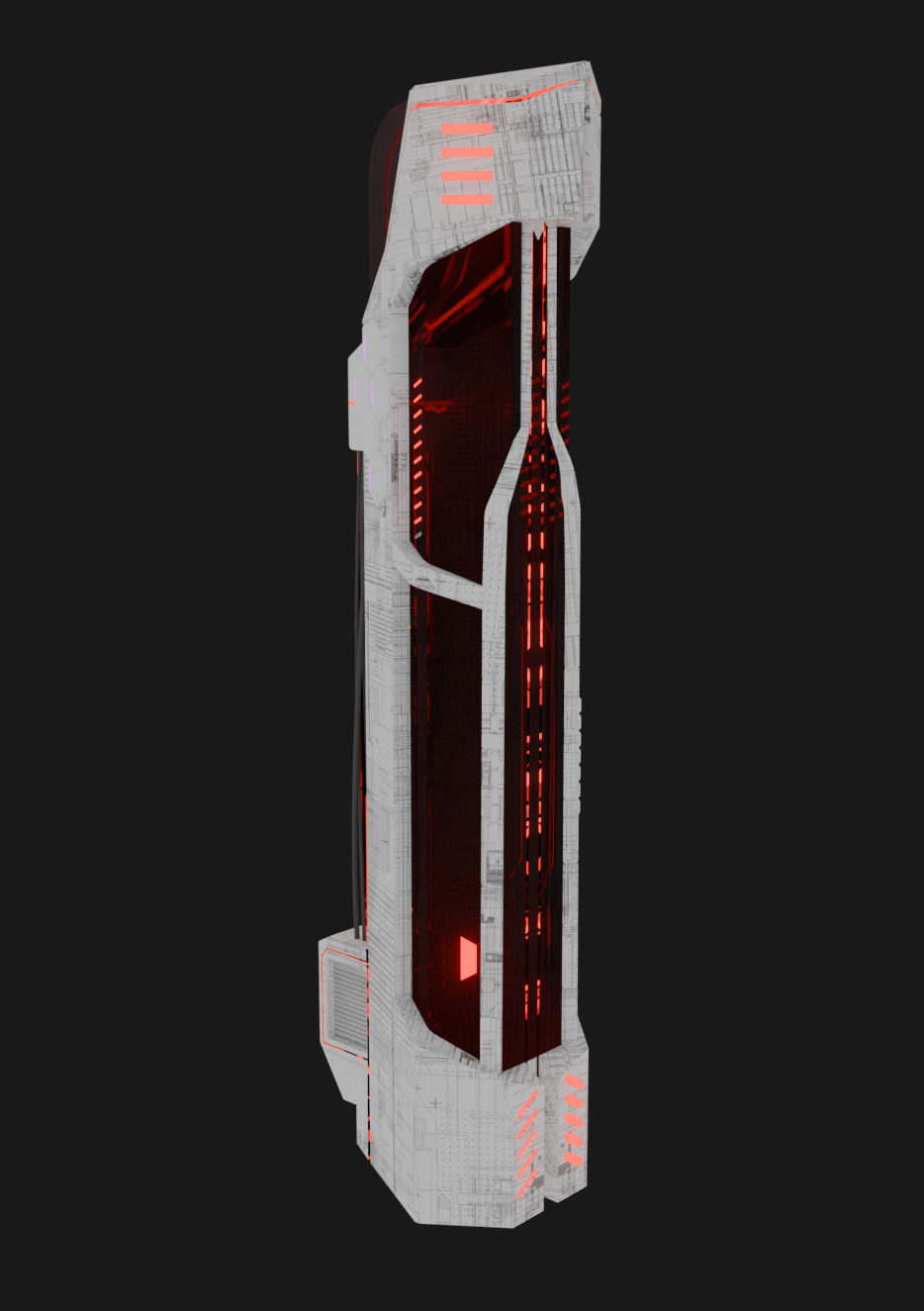 Cyberpunk Scifi Building collection Low-poly 3D model_10