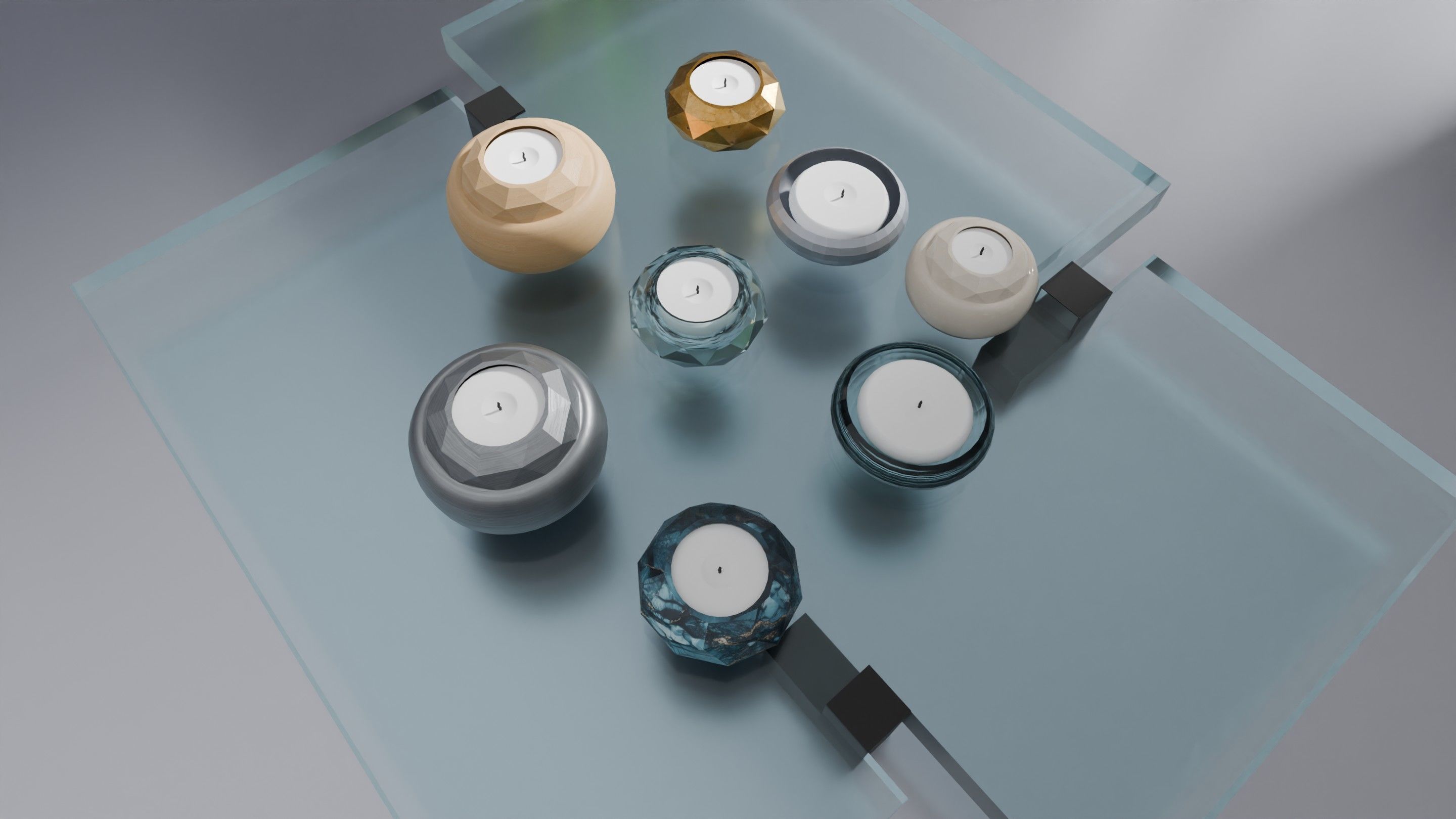 Candel for decor and table 3D 3D model_1