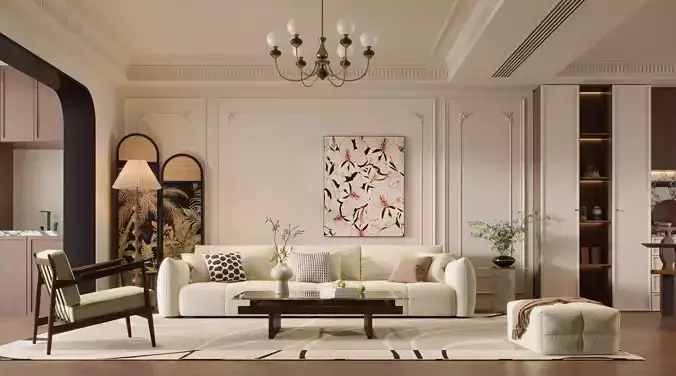 Indoor Scene Living Room Dining Room 3D model