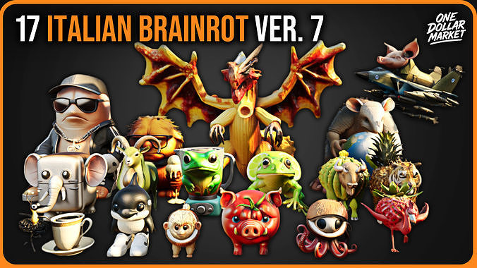 17 Italian Brainrot Collection - Version 7 3D model