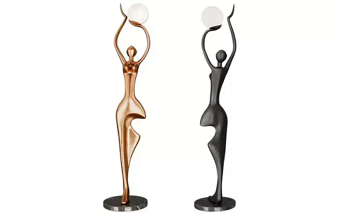 Yoga Sculpture Figure Floor Lamp
