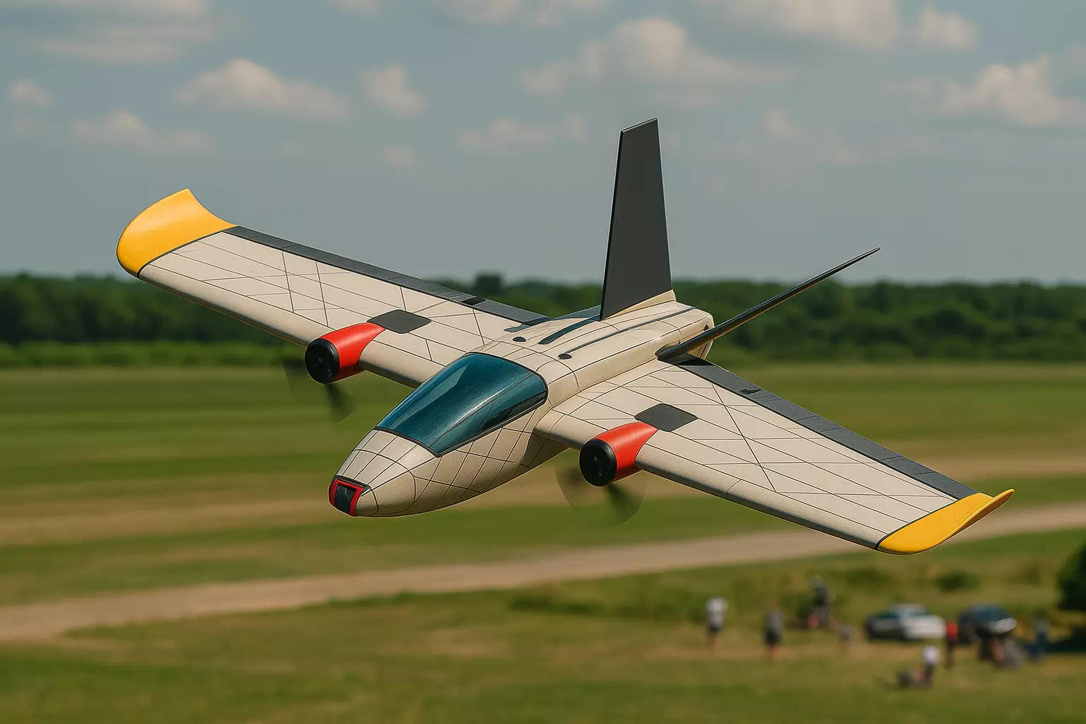 Sabre Tactical UAV Fixed-Wing Drone 3D print model_0