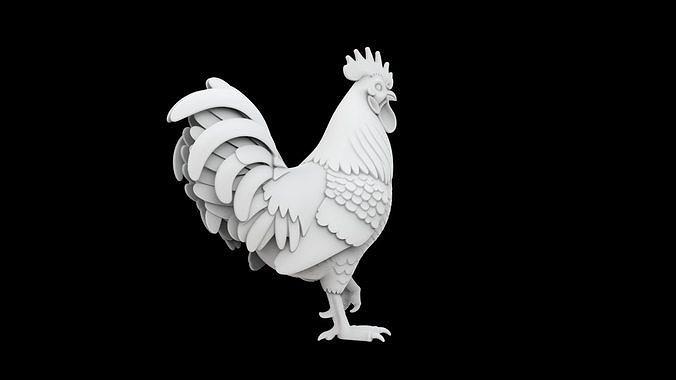 Rooster Sculpture 3D Printable Model 3D print model
