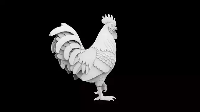 Rooster Sculpture 3D Printable Model 3D print model