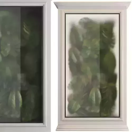 Classic light box with tropical leaf garden in frame glass 114