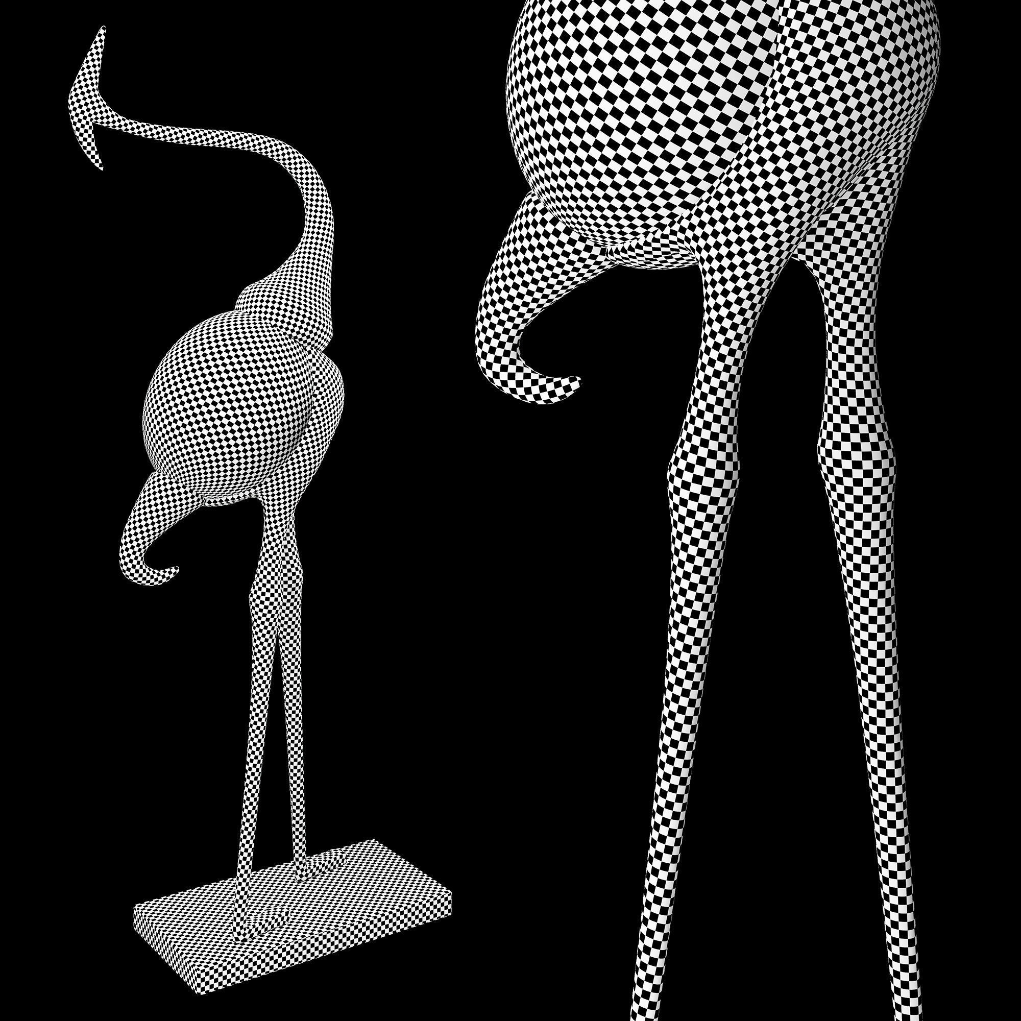 Animal Crane Art Deco Floor Lamp 3D model_6