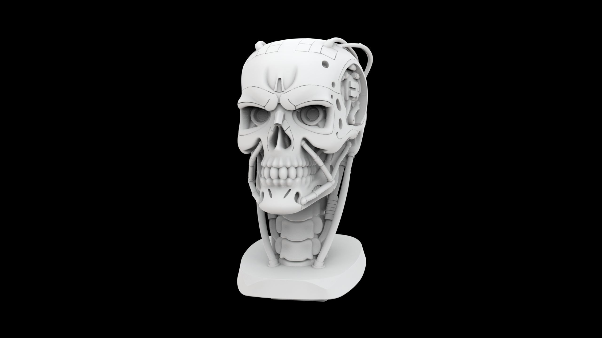 T-800 Terminator Inspired Cyborg Skull 3D Printable Model 3D print model_1