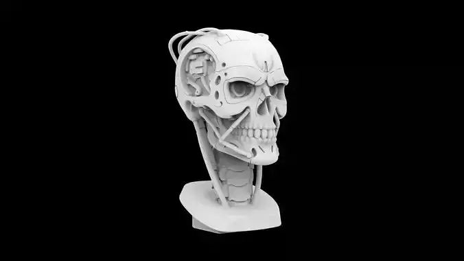T-800 Terminator Inspired Cyborg Skull 3D Printable Model 3D print model