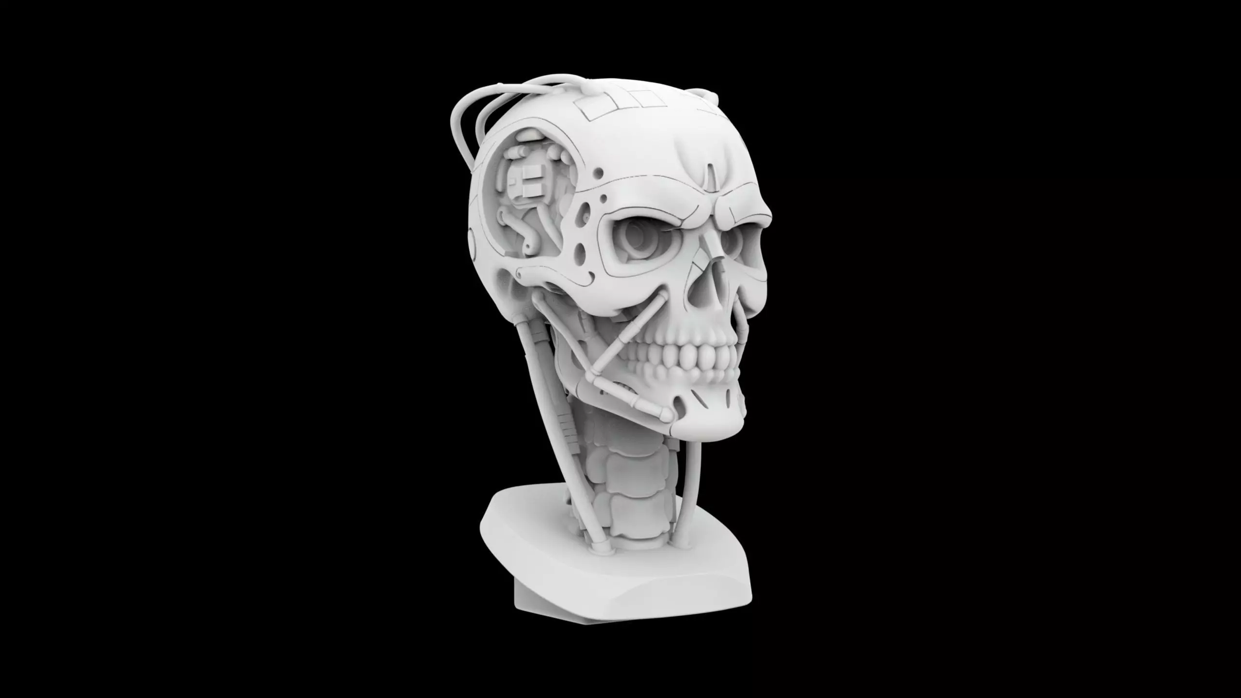 T-800 Terminator Inspired Cyborg Skull 3D Printable Model 3D print model_0