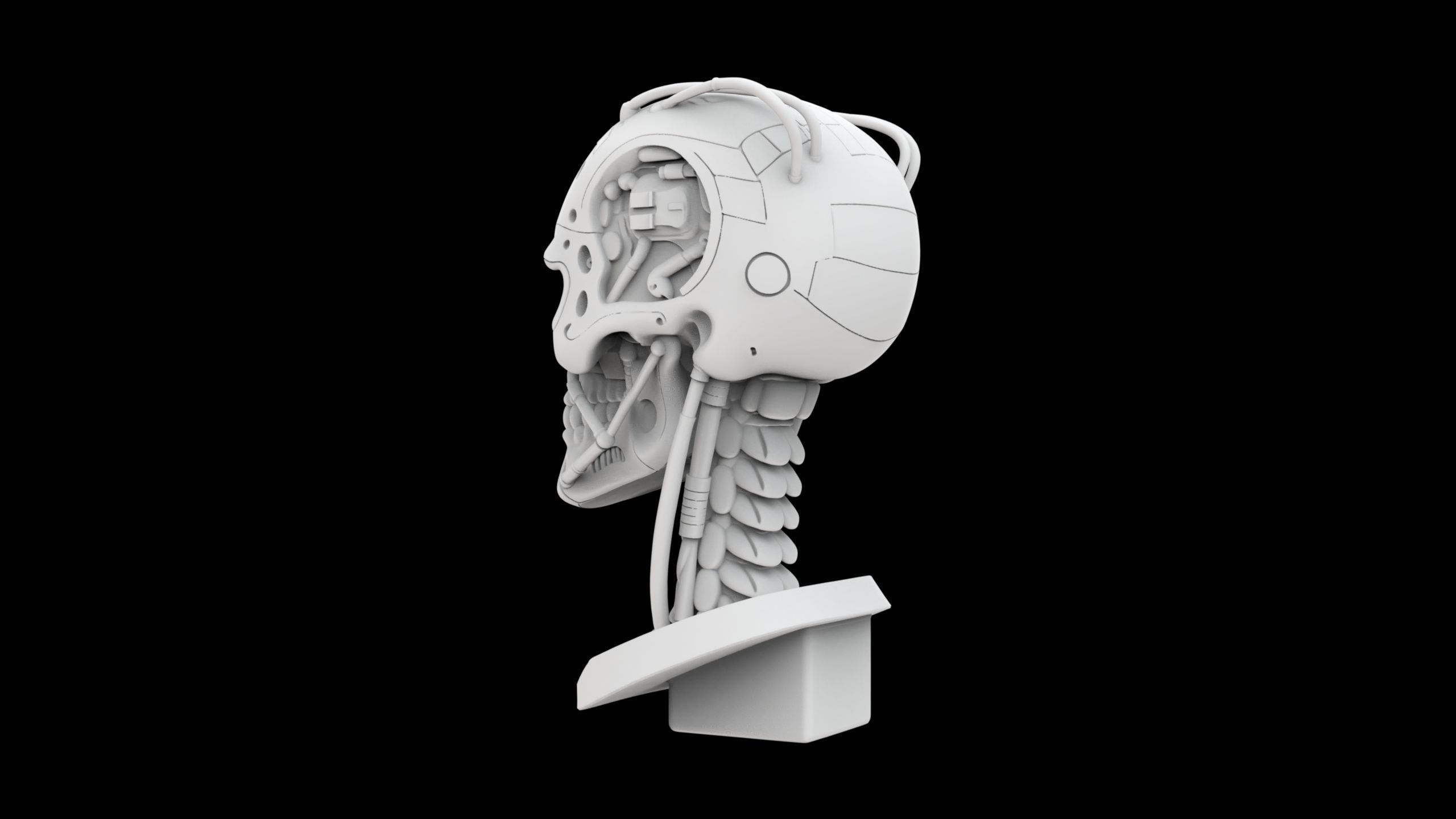 T-800 Terminator Inspired Cyborg Skull 3D Printable Model 3D print model_3