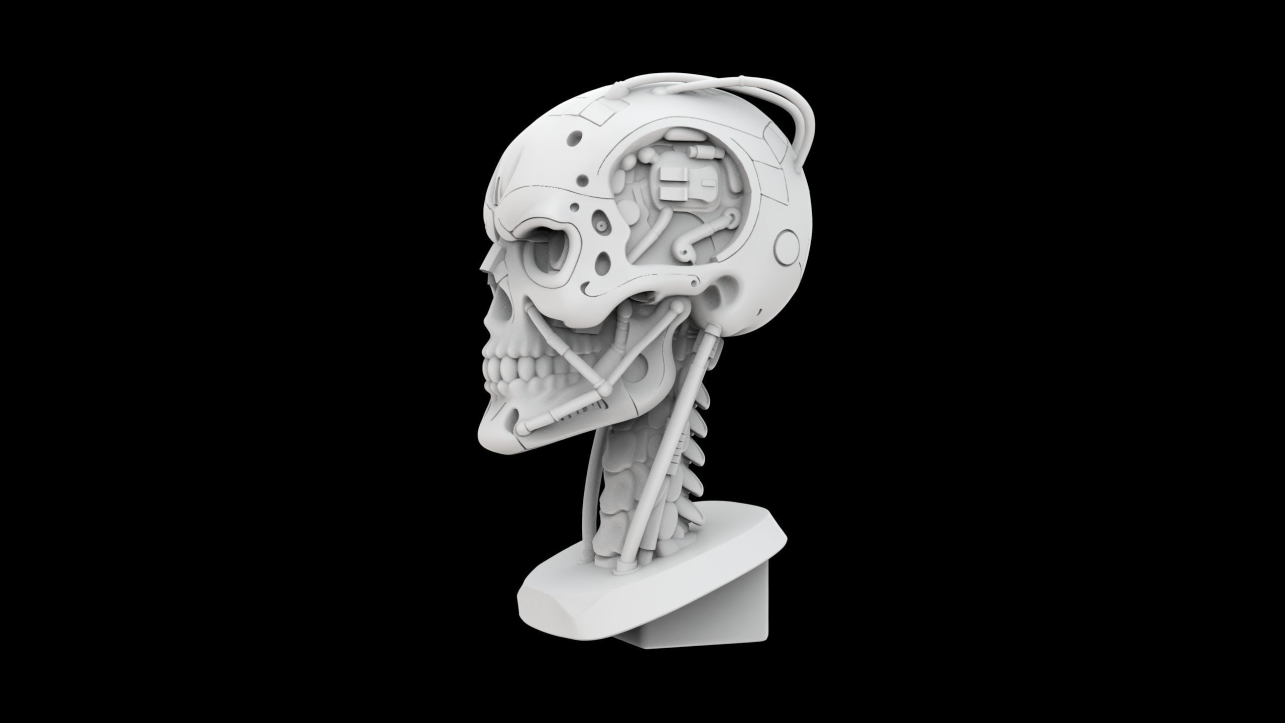 T-800 Terminator Inspired Cyborg Skull 3D Printable Model 3D print model_2