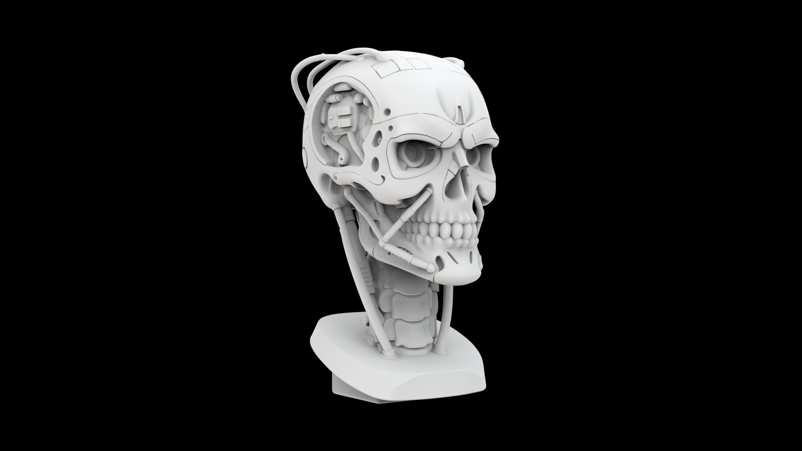T-800 Terminator Inspired Cyborg Skull 3D Printable Model 3D print model_7