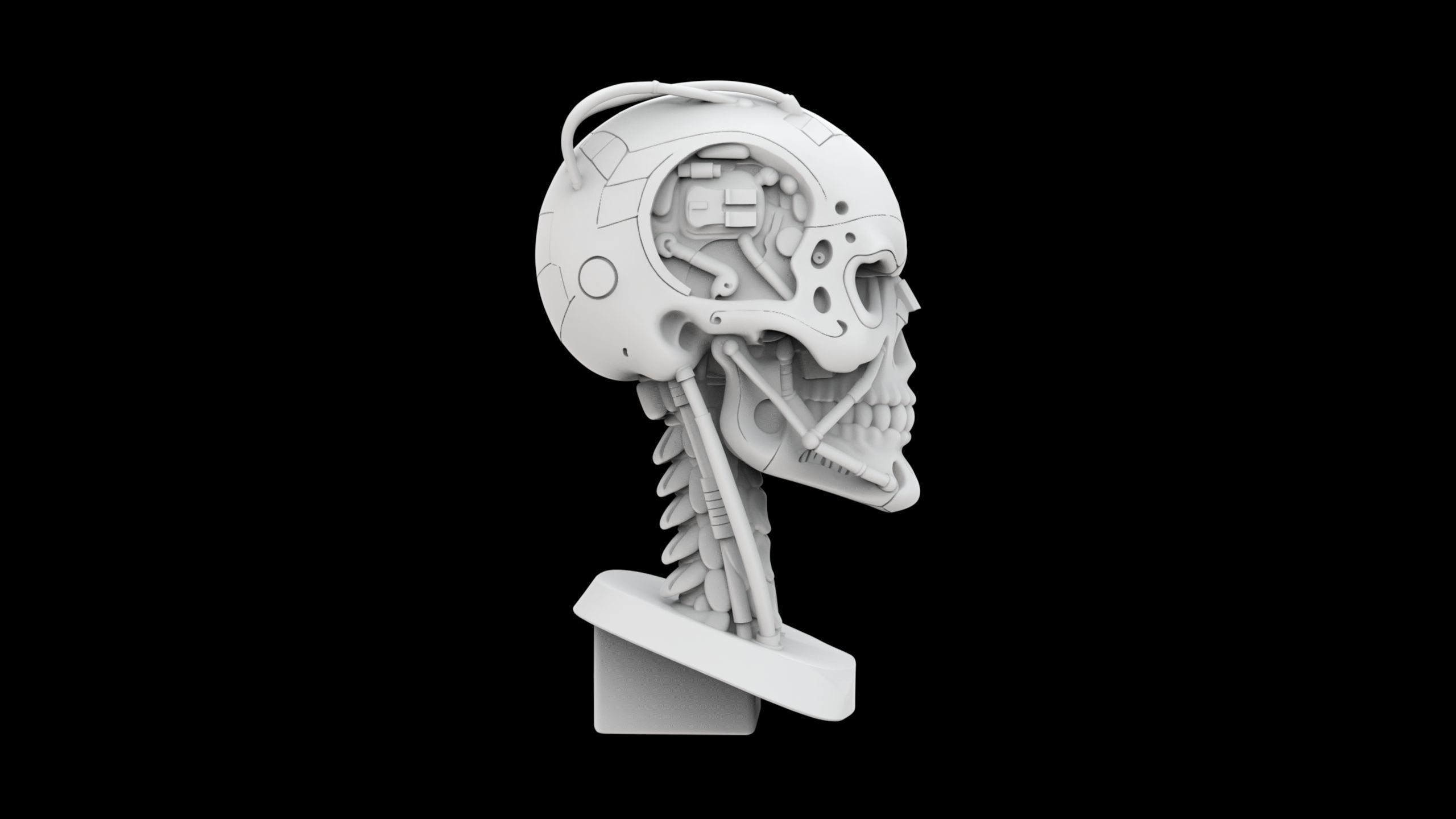 T-800 Terminator Inspired Cyborg Skull 3D Printable Model 3D print model_6