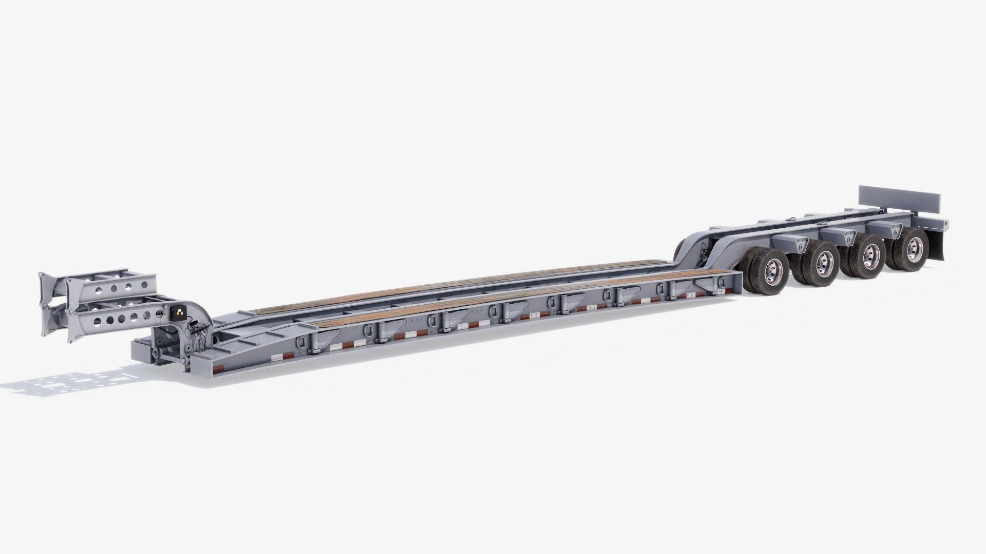 Lowboy Trailer Low-poly 3D model_2