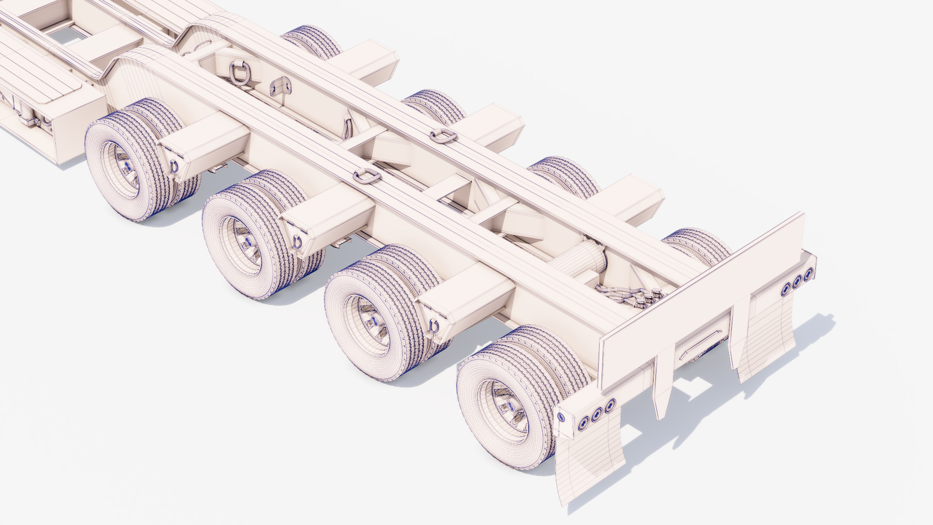 Lowboy Trailer Low-poly 3D model_18
