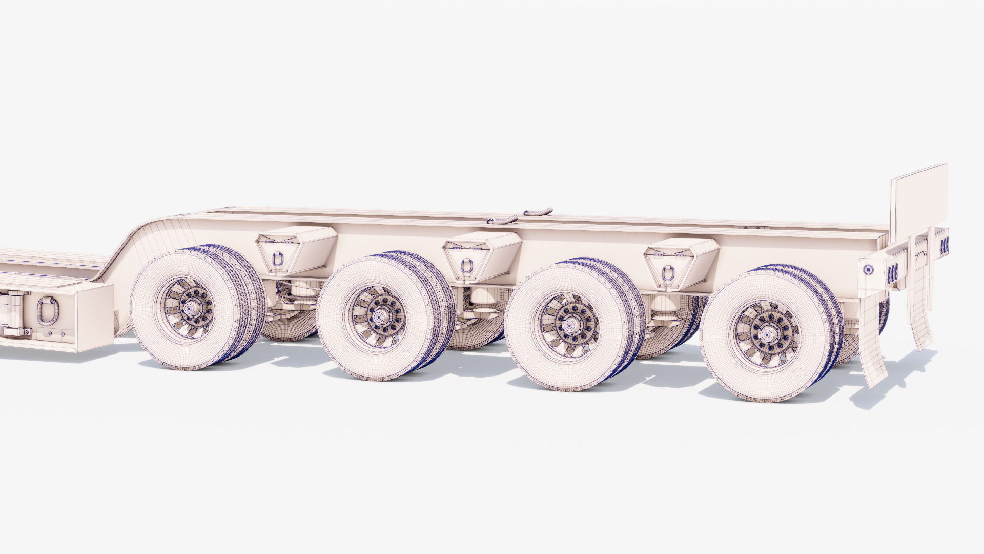 Lowboy Trailer Low-poly 3D model_19