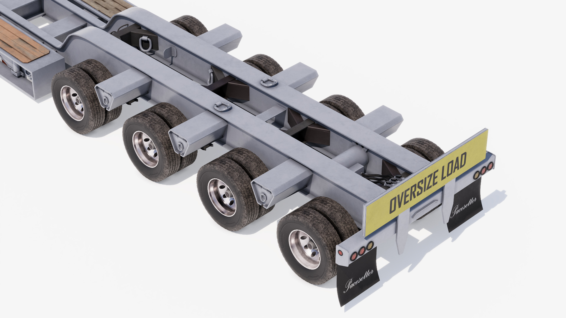 Lowboy Trailer Low-poly 3D model_8