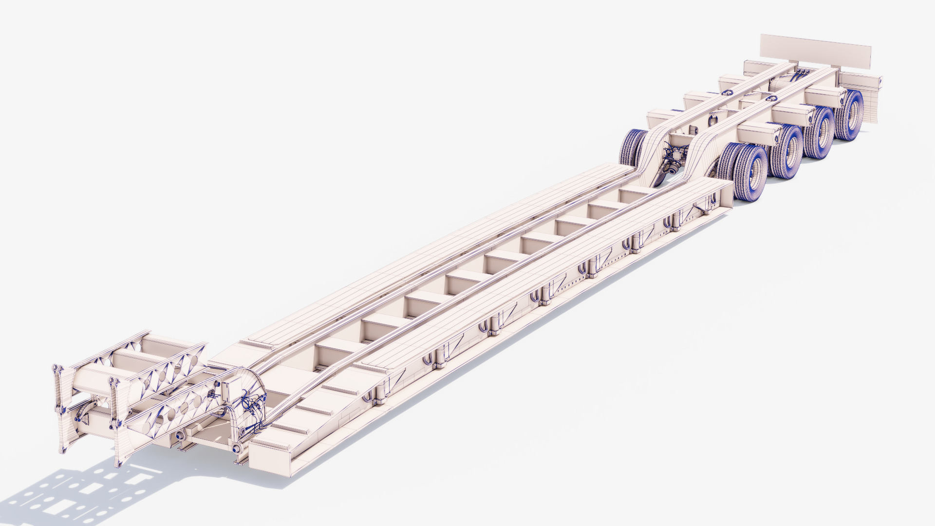 Lowboy Trailer Low-poly 3D model_11