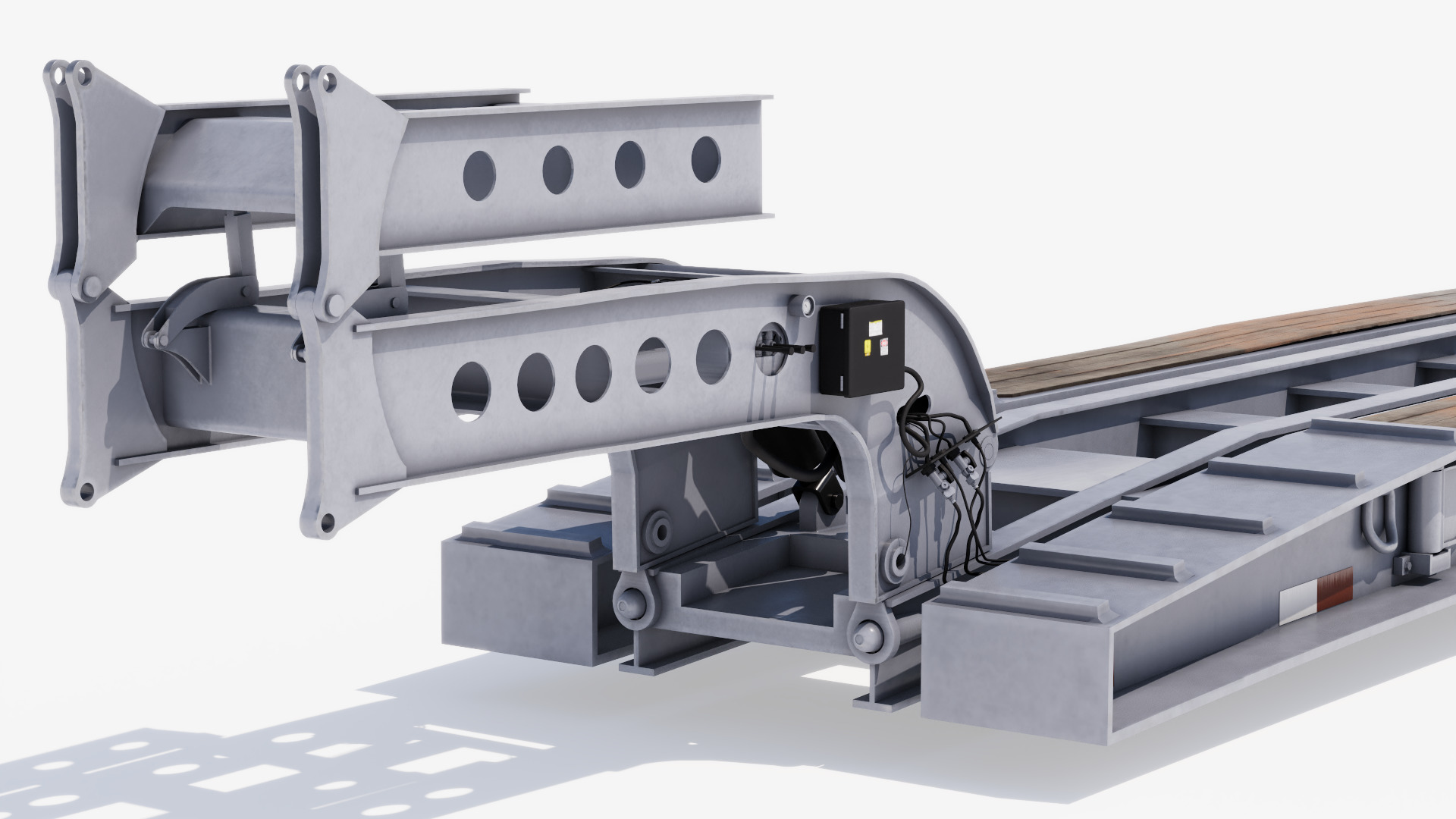 Lowboy Trailer Low-poly 3D model_10