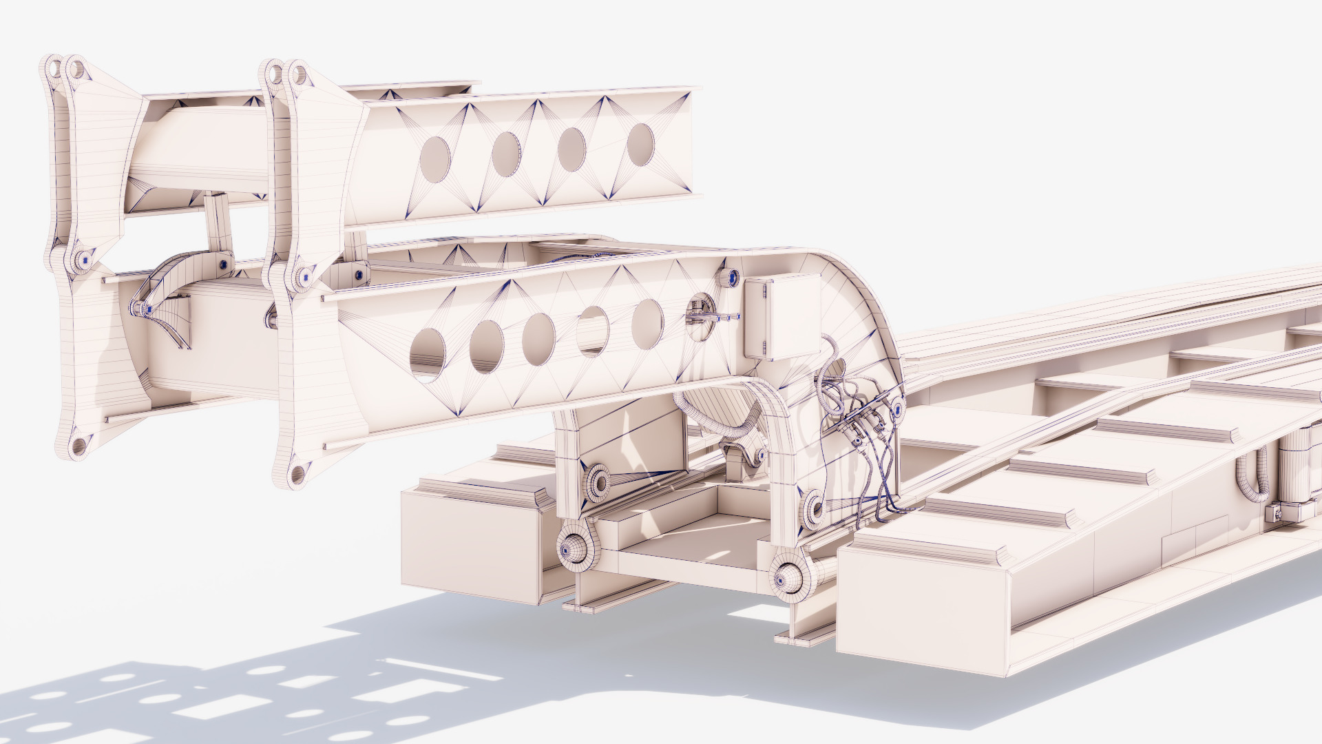 Lowboy Trailer Low-poly 3D model_20