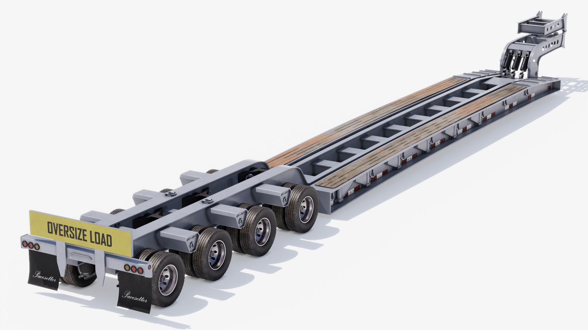 Lowboy Trailer Low-poly 3D model_6