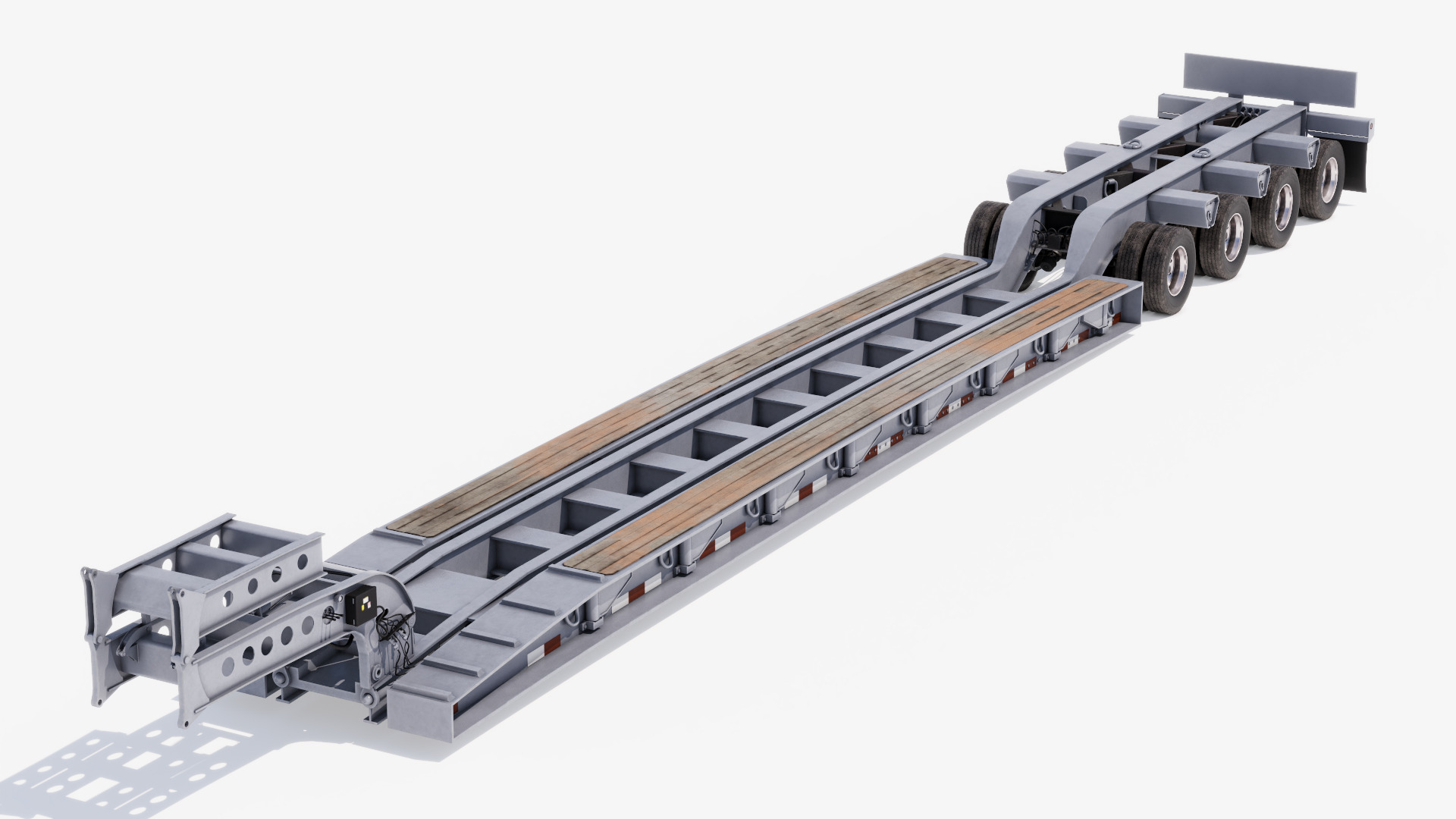 Lowboy Trailer Low-poly 3D model_1