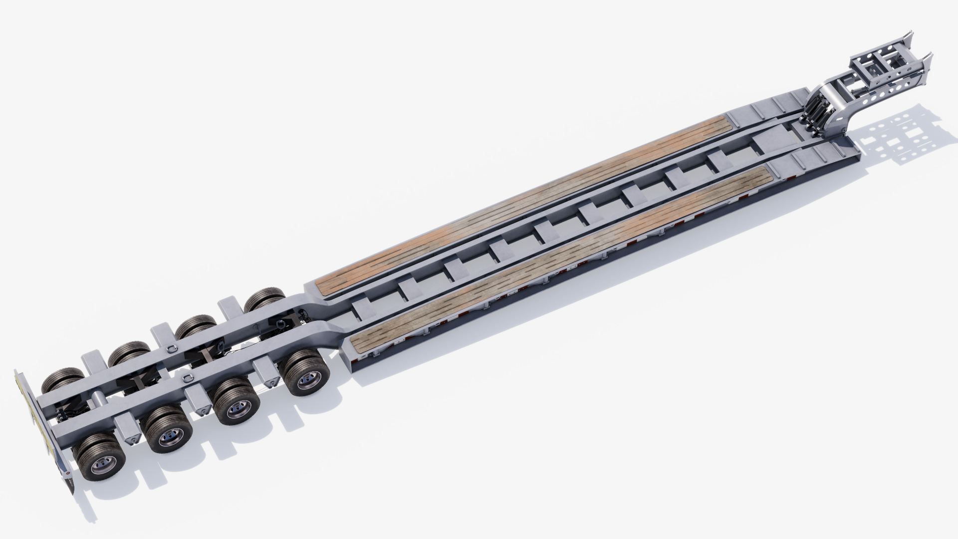 Lowboy Trailer Low-poly 3D model_4