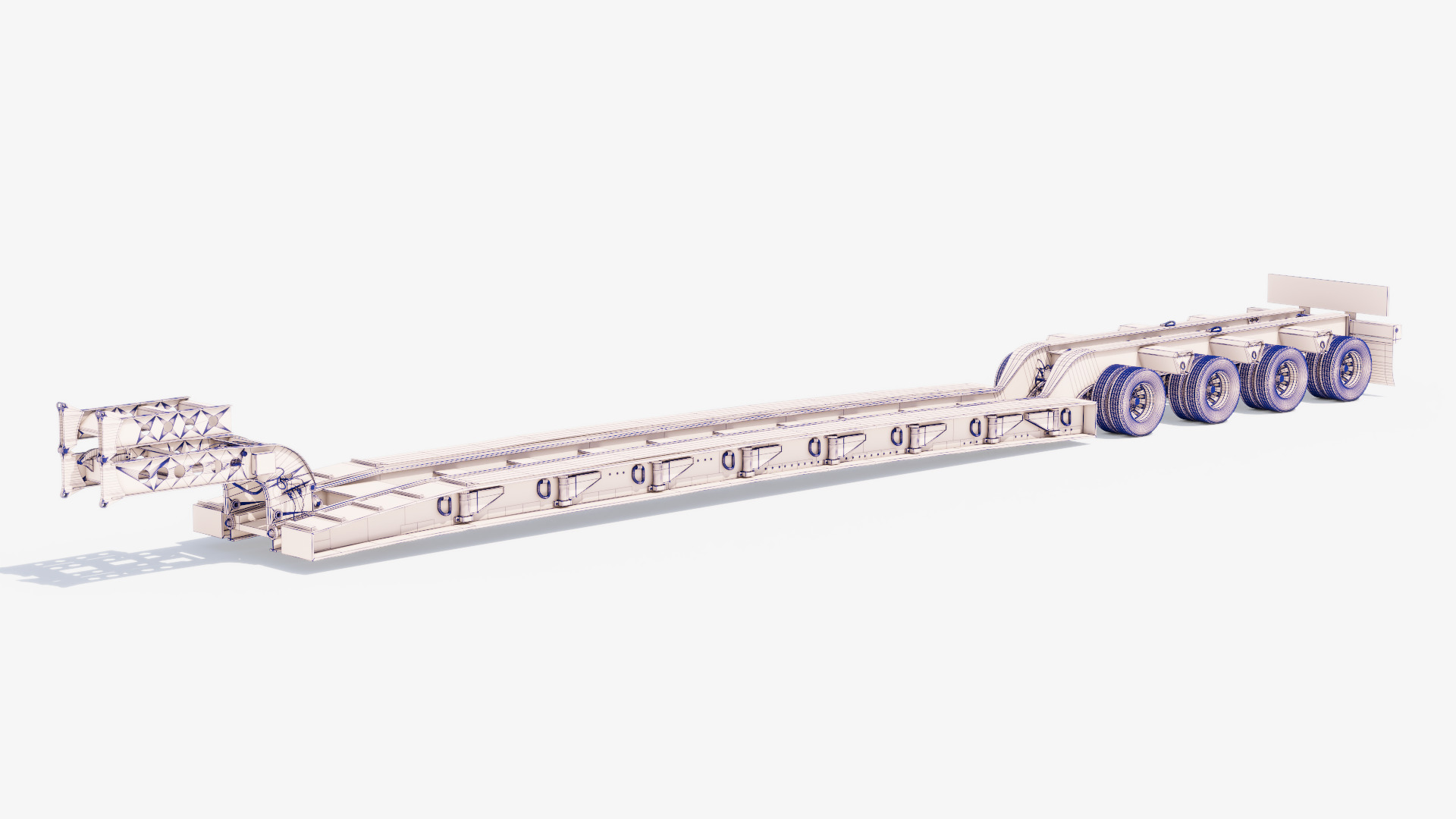 Lowboy Trailer Low-poly 3D model_12