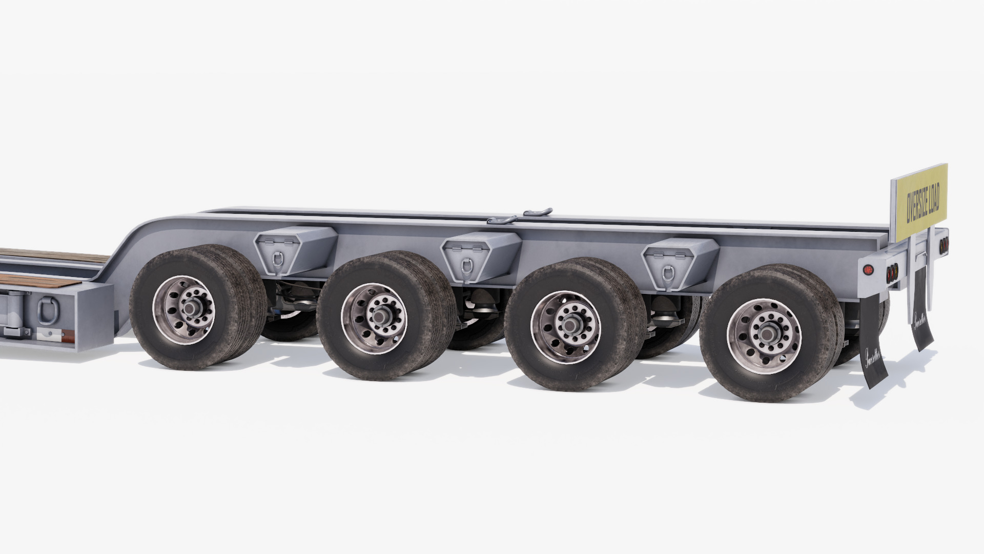 Lowboy Trailer Low-poly 3D model_9