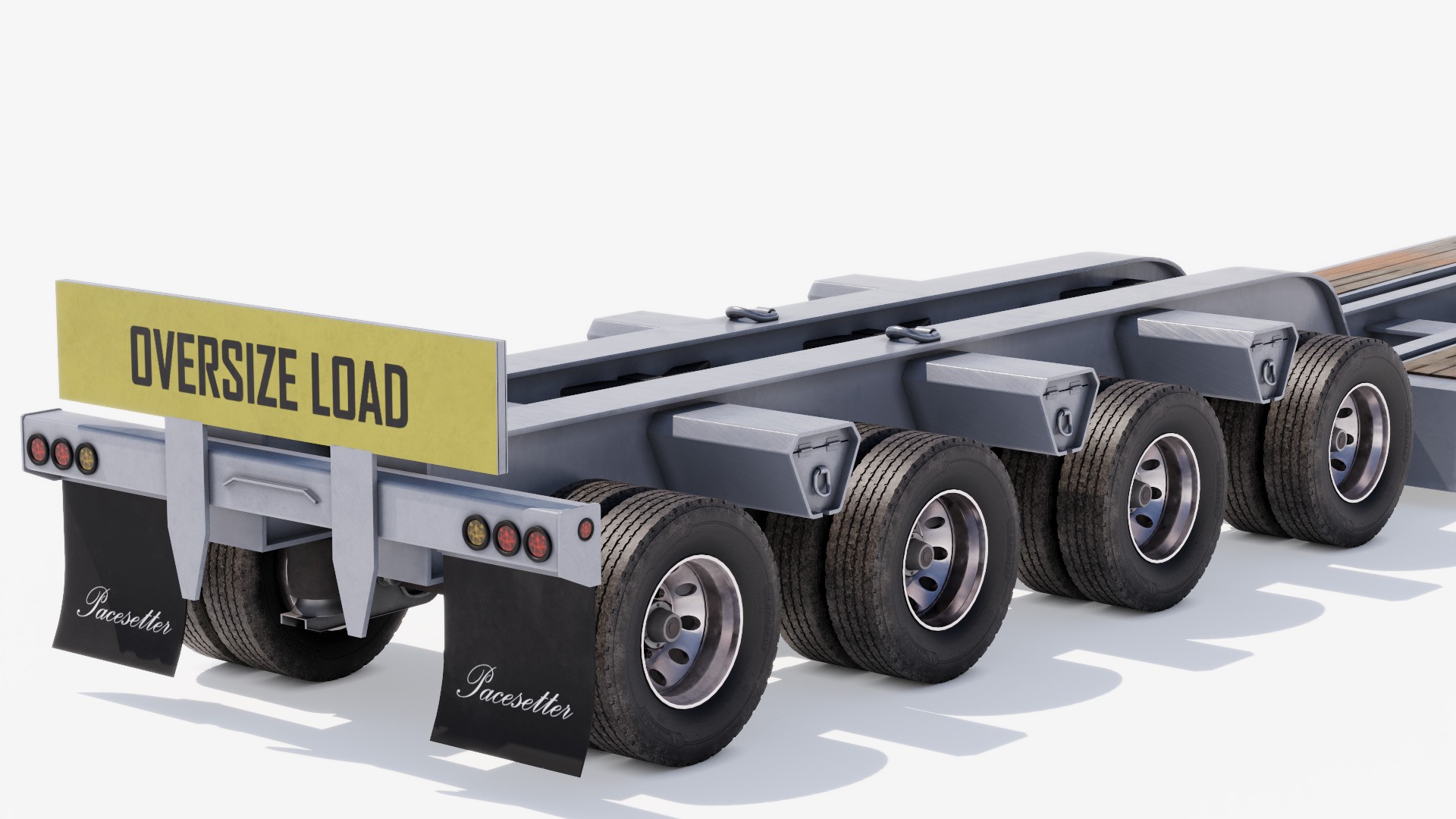 Lowboy Trailer Low-poly 3D model_7