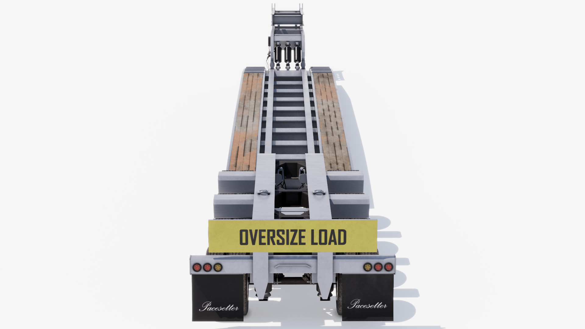 Lowboy Trailer Low-poly 3D model_5