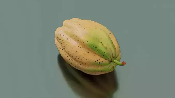 Ripened Papaya Low-poly 3D model