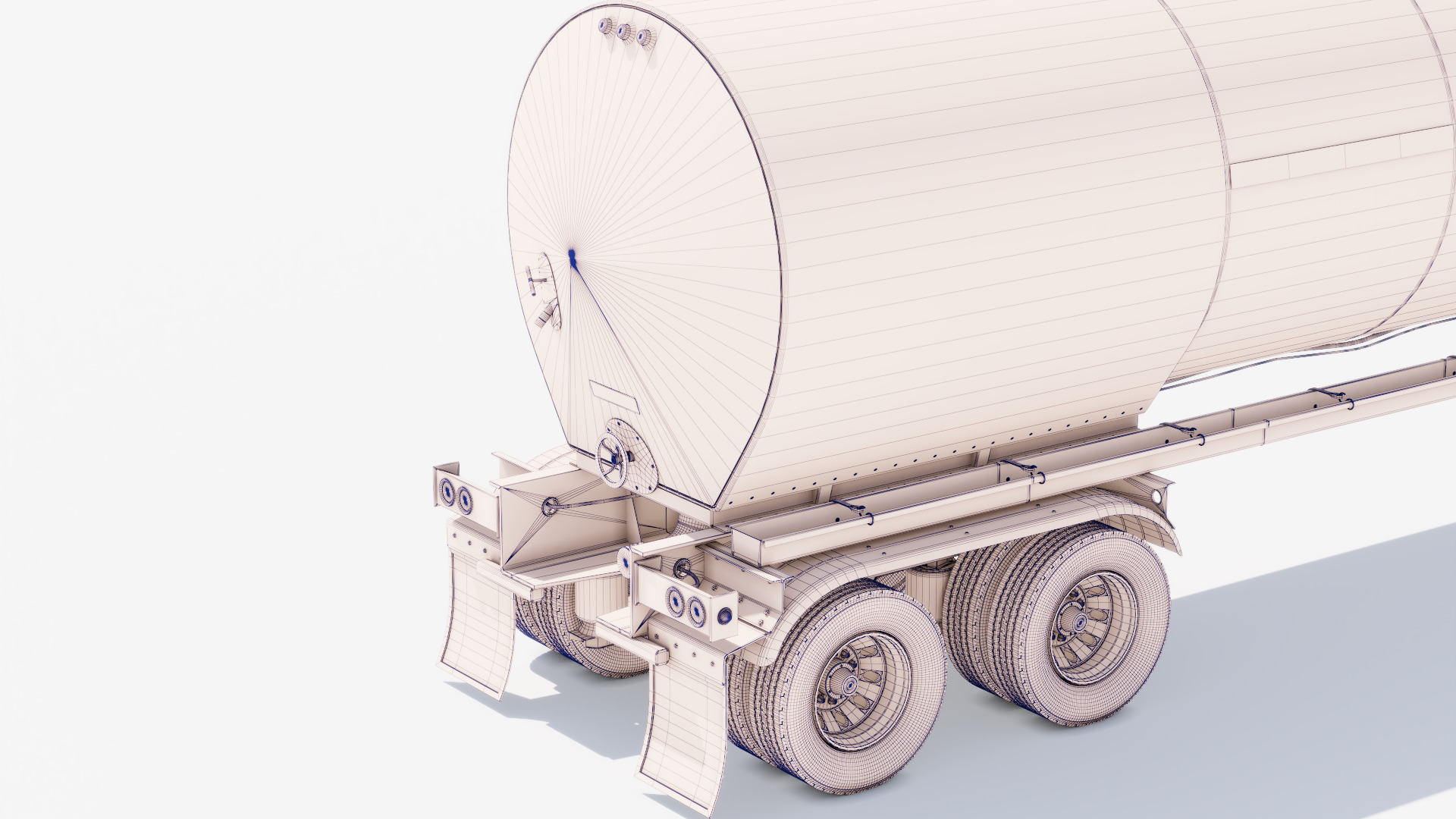 Hot Oil Tank Trailer Low-poly 3D model_22