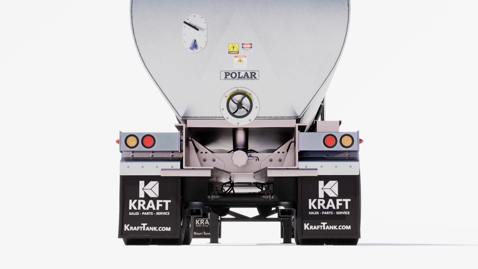 Hot Oil Tank Trailer Low-poly 3D model_8