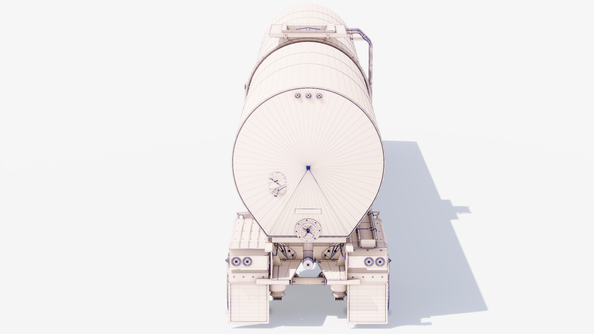 Hot Oil Tank Trailer Low-poly 3D model_19