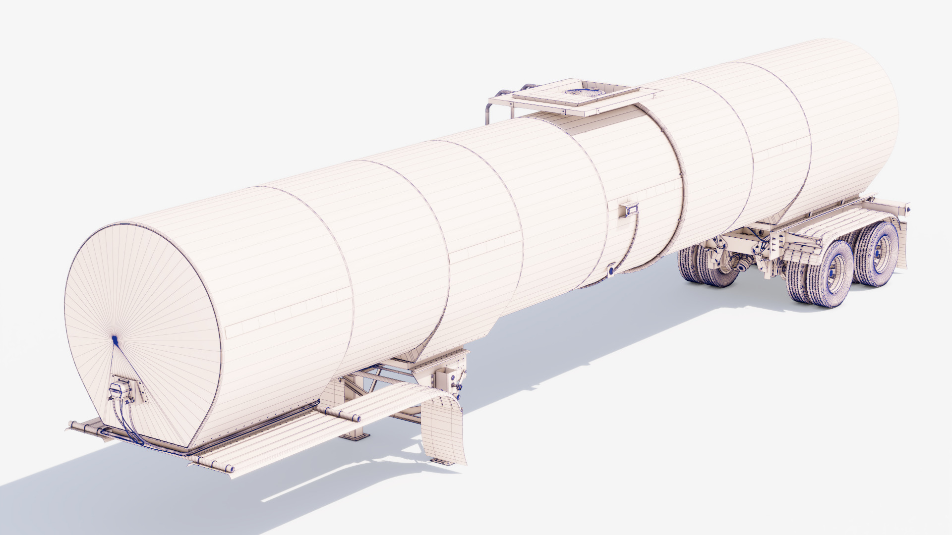 Hot Oil Tank Trailer Low-poly 3D model_13