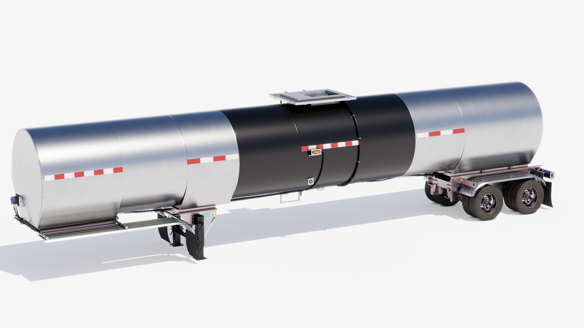 Hot Oil Tank Trailer Low-poly 3D model_2
