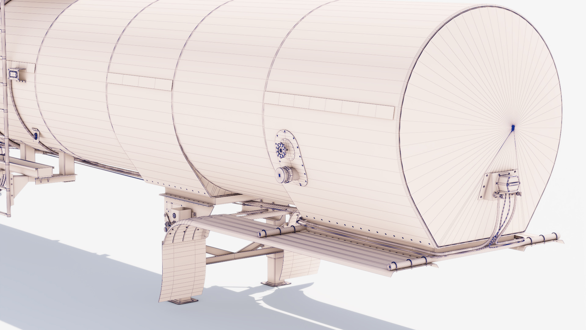 Hot Oil Tank Trailer Low-poly 3D model_23