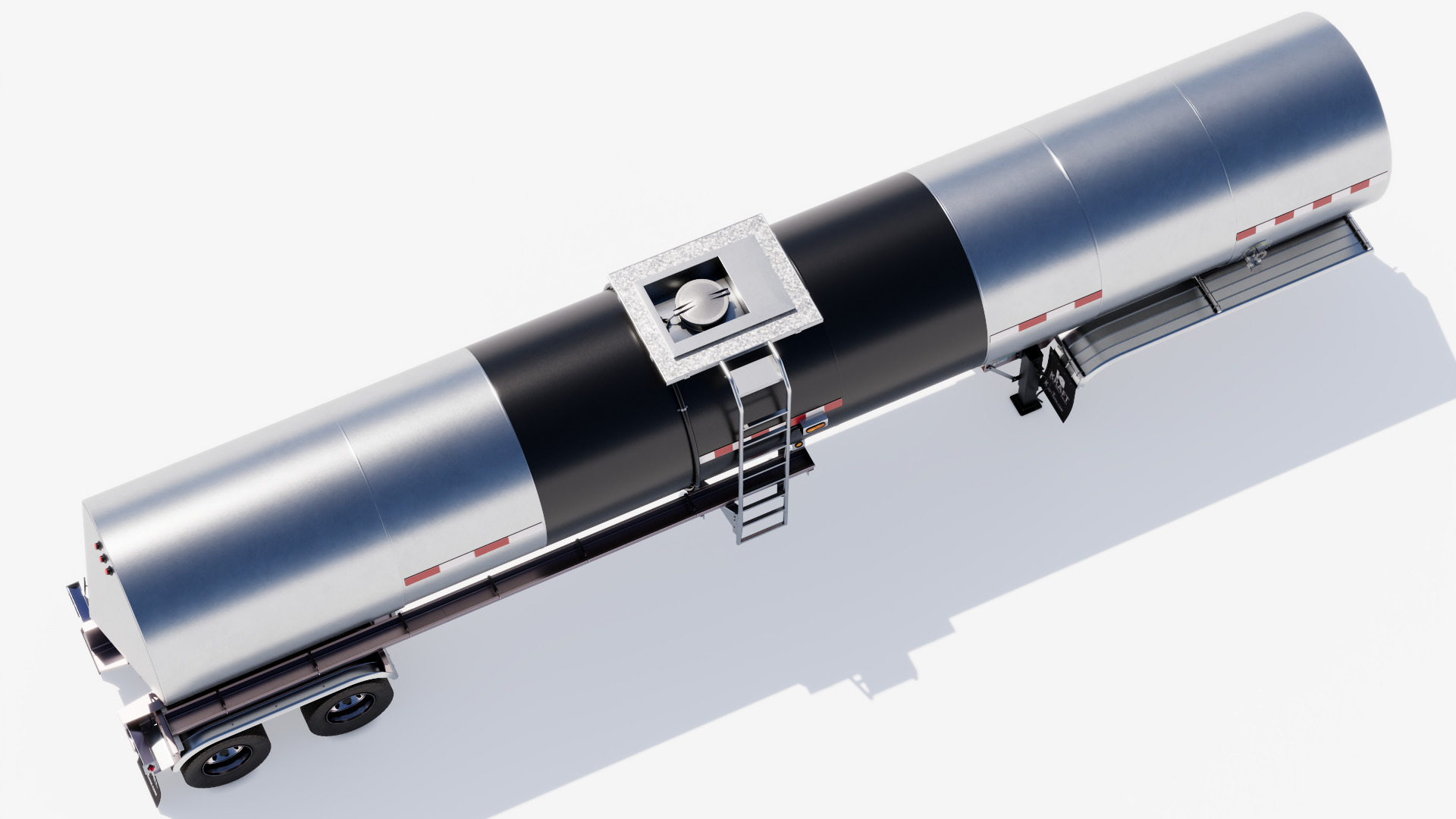 Hot Oil Tank Trailer Low-poly 3D model_4