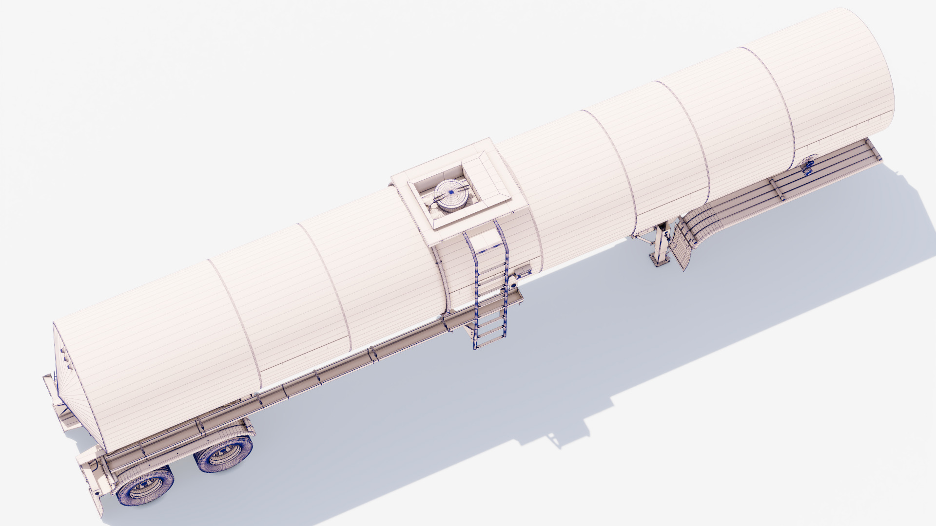 Hot Oil Tank Trailer Low-poly 3D model_16