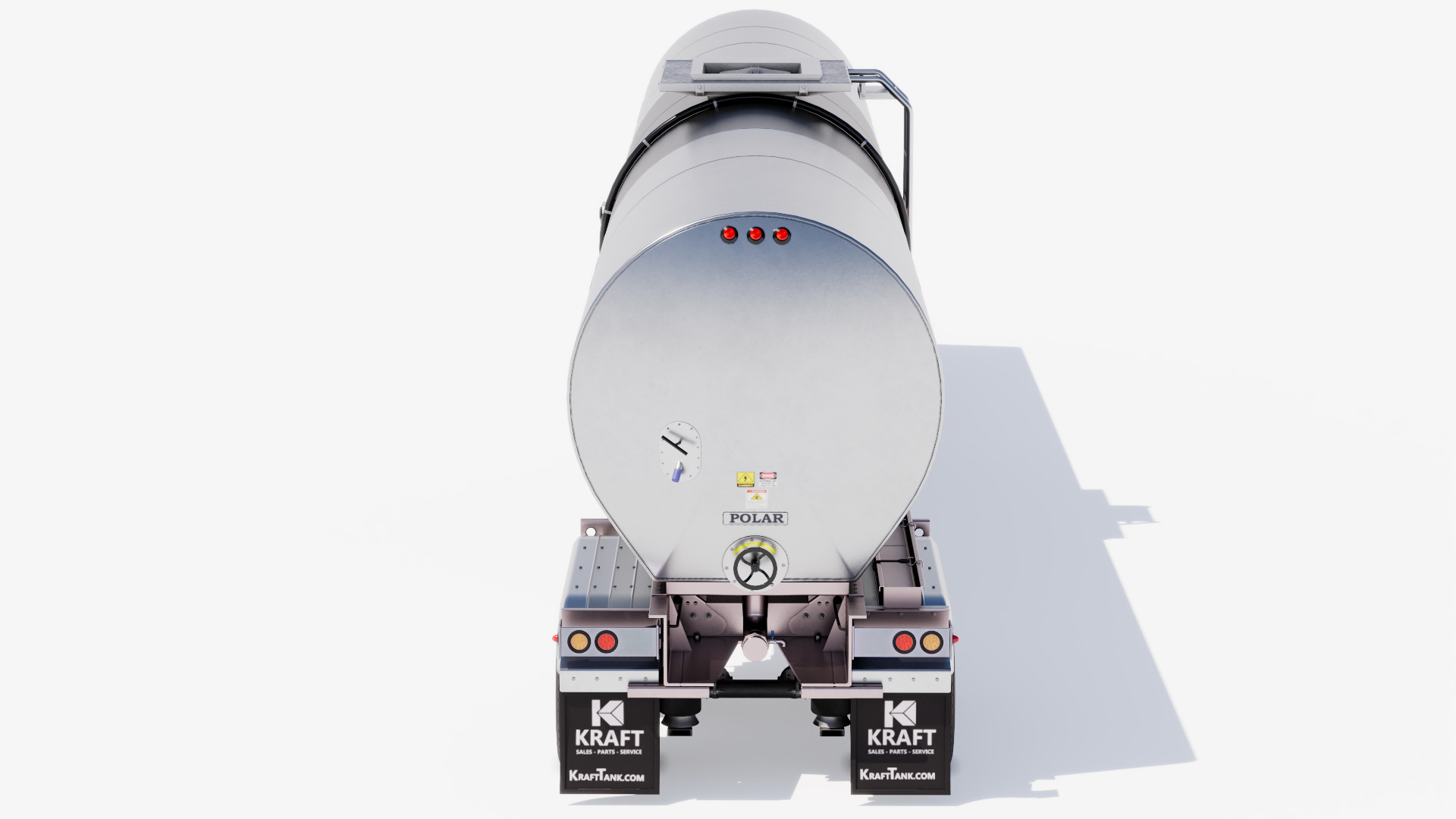 Hot Oil Tank Trailer Low-poly 3D model_7